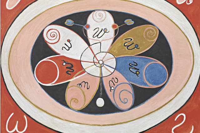 <p>Hilma af Klint’s The Evolution, The WUS Seven-Pointed Star Series, Group VI, No 15 from 1908 </p>