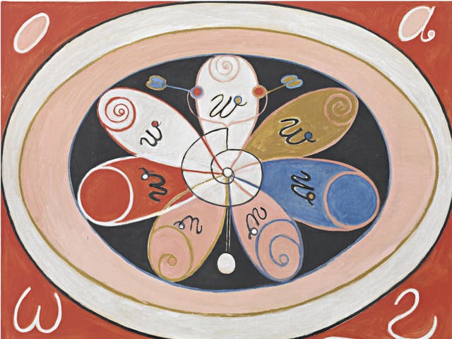 <p>Hilma af Klint’s The Evolution, The WUS Seven-Pointed Star Series, Group VI, No 15 from 1908 </p>