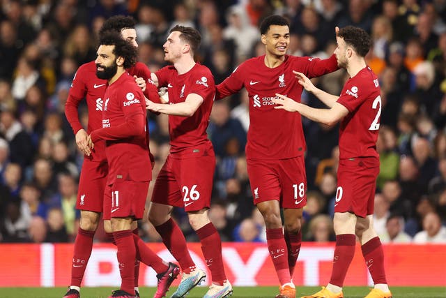 <p>Liverpool celebrate yet another goal </p>