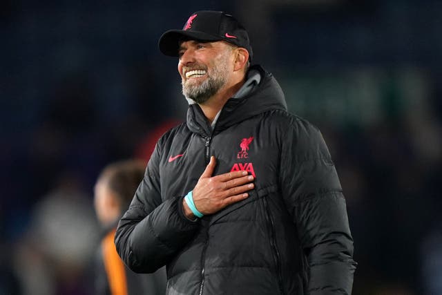 Liverpool manager Jurgen Klopp was delighted with Liverpool’s display (Tim Goode/PA)