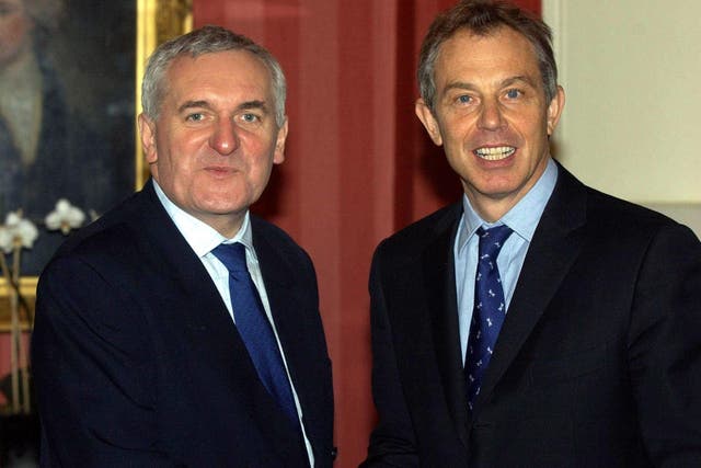 Ex-Irish taoiseach Bertie Ahern and former UK prime minister Sir Tony Blair were in power when the Good Friday Agreement was signed (Matthew Fearn/PA)
