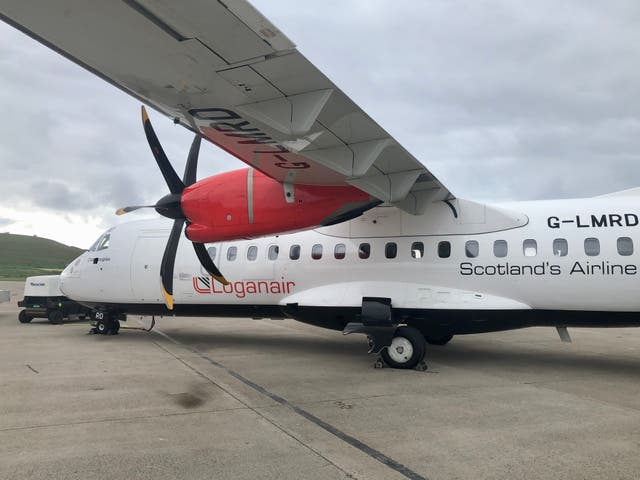 <p>Wherever next: a Loganair plane at Sumburgh airport in Shetland, soon to be connected to London Heathrow </p>