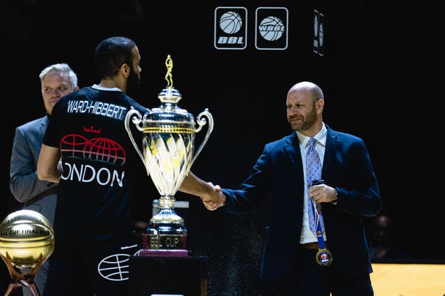 British Basketball League chief executive officer Aaron Radin (right) continues to champion club’s community projects (The British Basketball League Handout/PA)