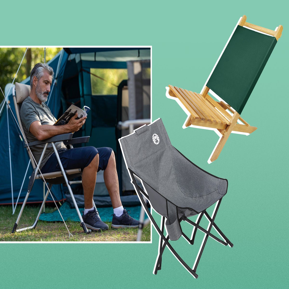 Outdoor Fishing Chair Compact Camp Backrest Chair Folding Fishing Camping  BBQ Chairs Lightweight Collapsible Arm Chair