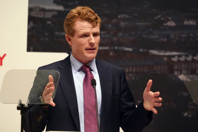 US Special Envoy to Northern Ireland for Economic Affairs, Congressman Joe Kennedy III speaking during the international conference to mark the 25th anniversary of the Belfast/Good Friday Agreement, at Queen’s University Belfast (Brian Lawless/PA)