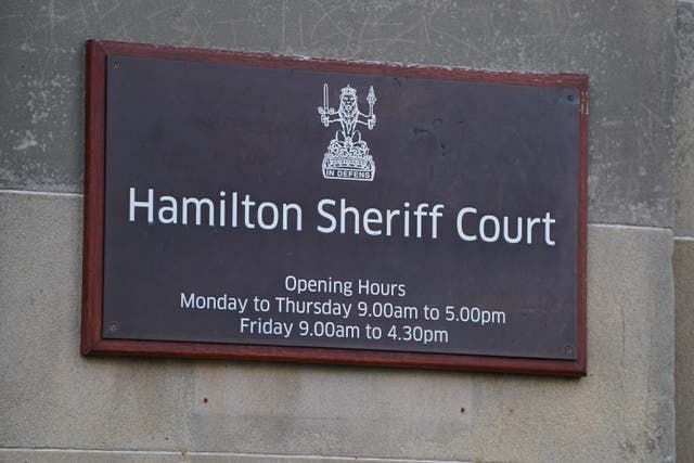 A preliminary hearing will take place at Hamilton Sheriff Court on July 3 (Andrew Milligan/PA)