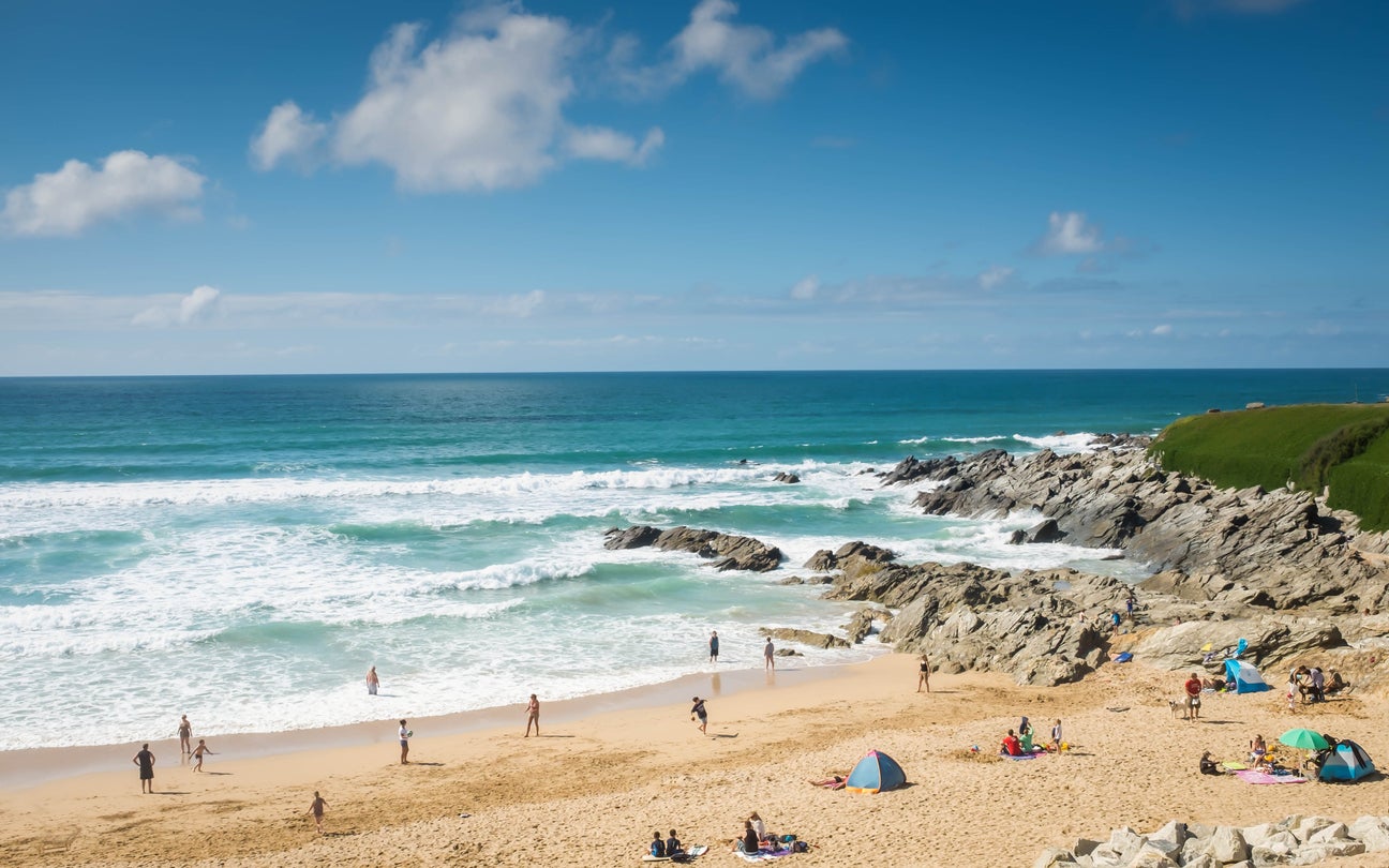 Fistral Beach, famous for its surfing