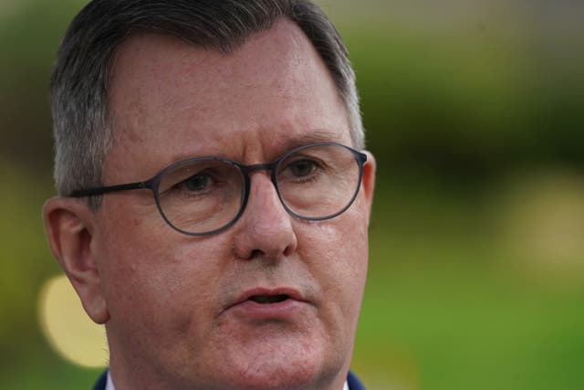 DUP leader Sir Jeffrey Donaldson said there was a “bubble” at the Agreement 25 conference at Queen’s University Belfast (PA)