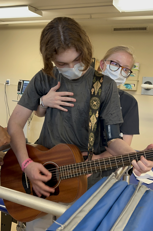 As part of his therapy, Sammy has been encouraged by doctors to pursue his passion for playing music