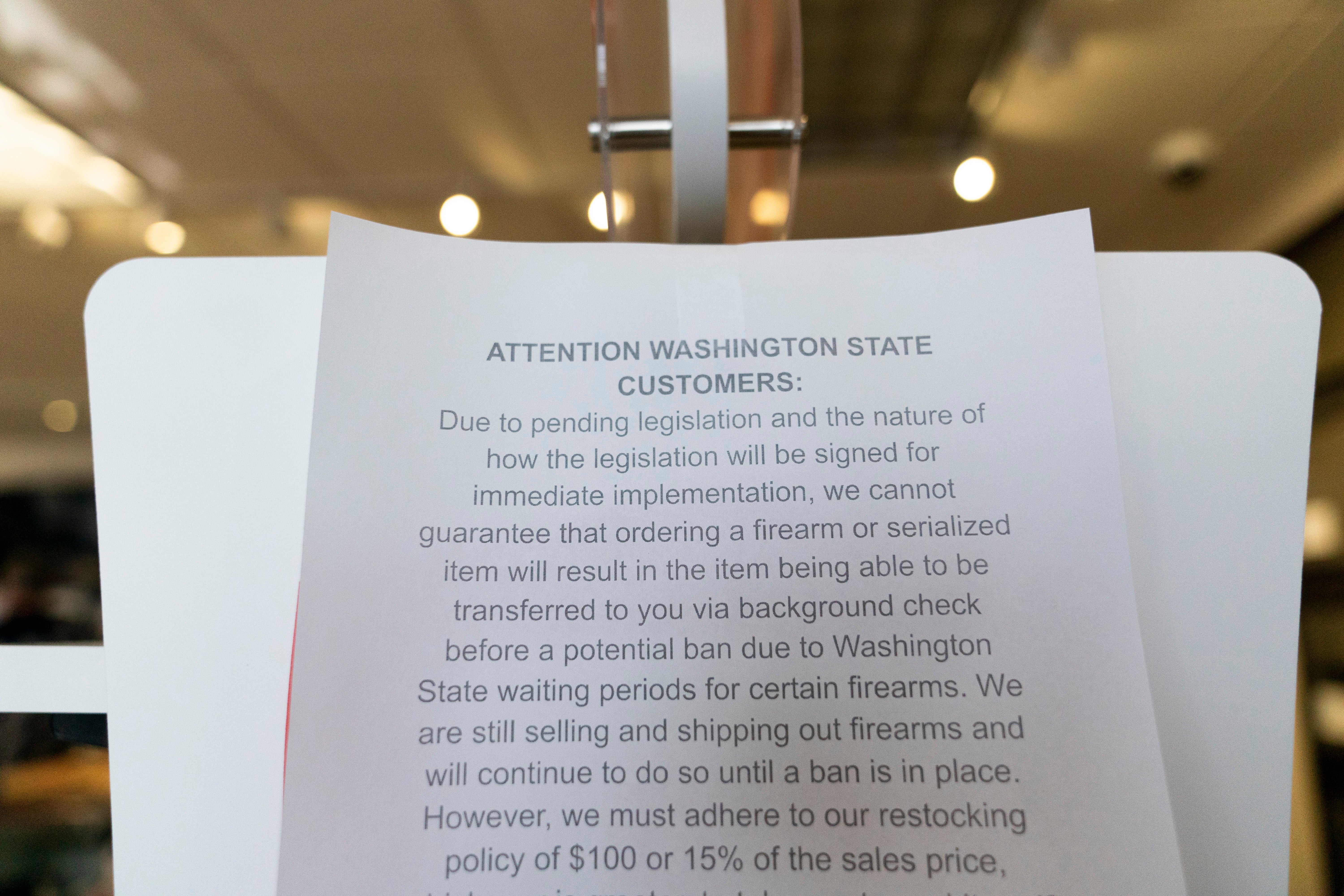 Semi-automatic Rifle Ban-Washington
