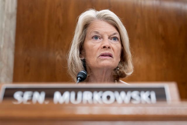 <p>Senator Lisa Murkowski attends a committee hearing on Capitol Hill </p>