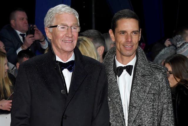 <p>Paul O'Grady and Andre Portasio attend the National Television Awards held at the O2 Arena on January 22, 2019</p>
