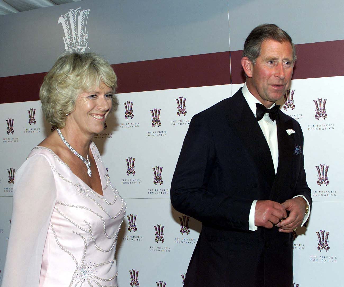 The Prince of Wales and Camilla Parker Bowles walk through to The Gala Dinner at The Prince's Foundation in London late 20 June 2000