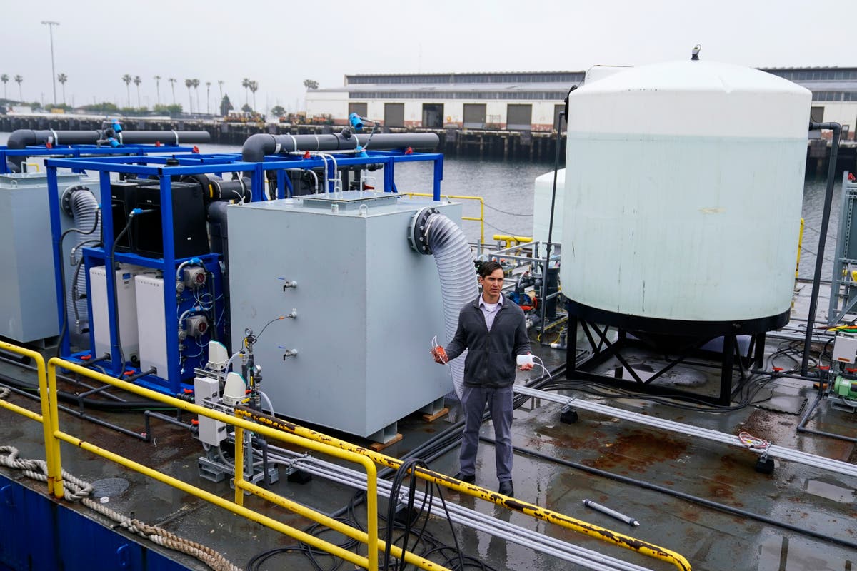 Floating lab in California trials zapping seawater as a climate solution