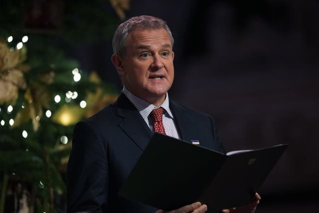 Hugh Bonneville reading an extract from Paddington?s Christmas Post, during the ‘Together at Christmas’ Carol Service at Westminster Abbey in London. Picture date: Thursday December 15, 2022.