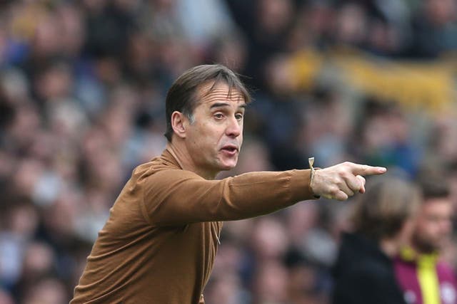 Wolves manager Julen Lopetegui is mindful of complacency. (Barrington Coombs/PA)