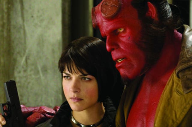 <p>Selma Blair and Ron Perlman in ‘Hellboy’</p>