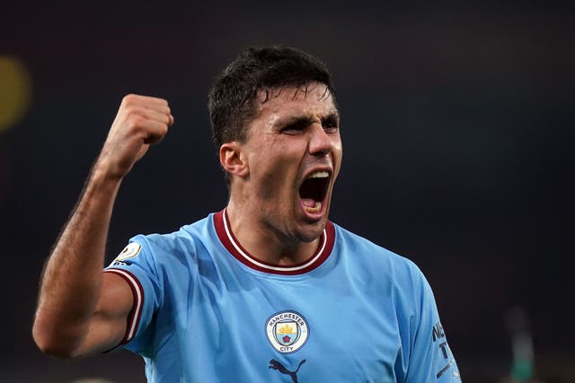 Rodri is celebrating Manchester City’s triumph over Real Madrid