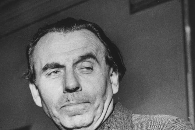 <p>French author Louis-Ferdinand Celine at court in 1951</p>