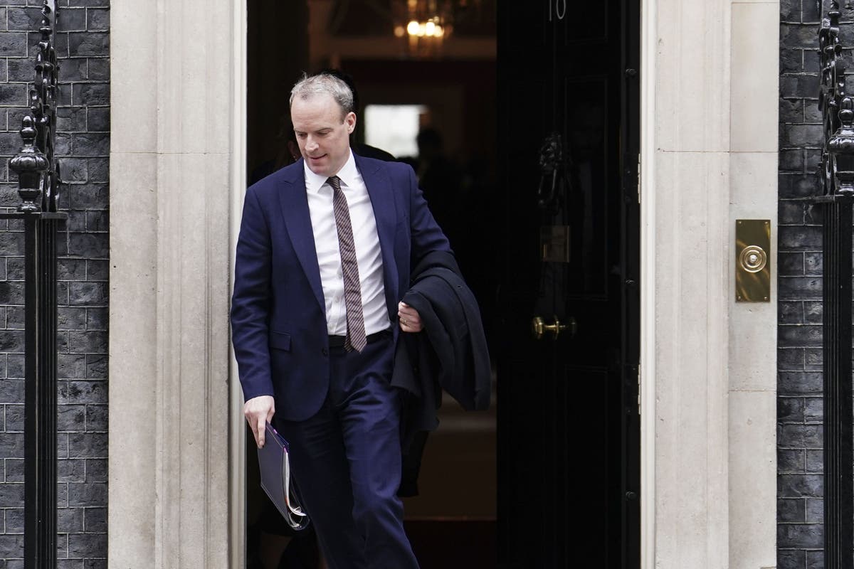 Sunak to make decision on Dominic Raab’s future ‘as quickly as he can’