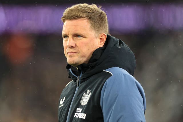 Eddie Howe is revelling in the stability at Newcastle as he oversees a Champions League push (Bradley Collyer/PA)