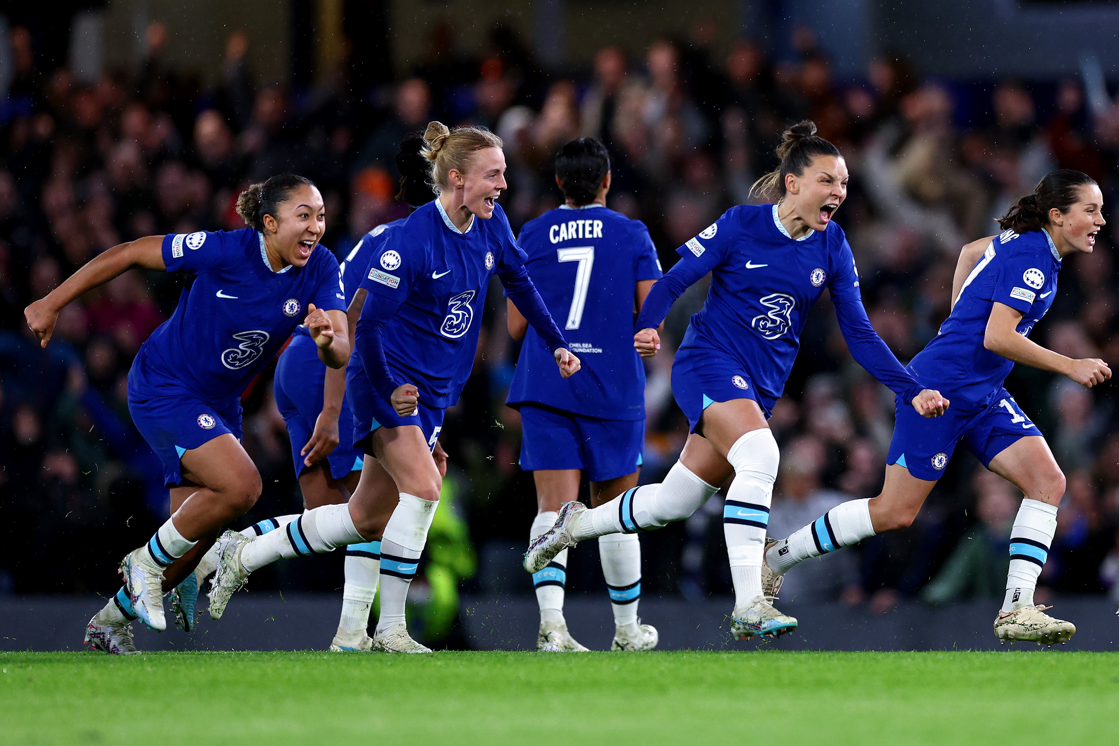 Chelsea knocked out holders Lyon in a dramatic night at Stamford Bridge