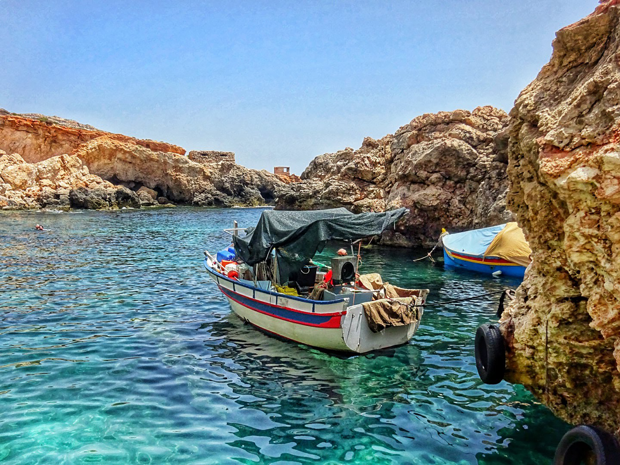 Ghar Lapsi is a small fishing village with a beautiful bay for swimming