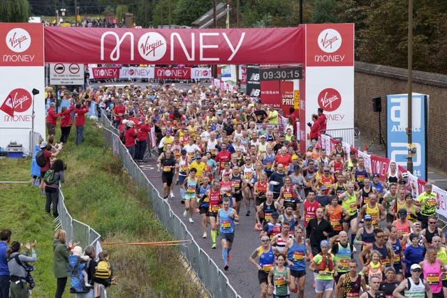 London Marathon runners will take to the capital’s streets on Sunday (Virgin Money London Marathon/PA)