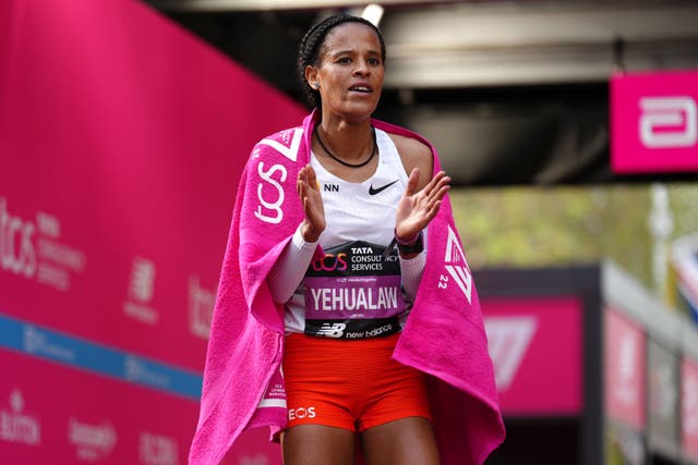 Yalemzerf Yehualaw is out to defend her London Marathon title in a strong field on Sunday (John Walton/PA)