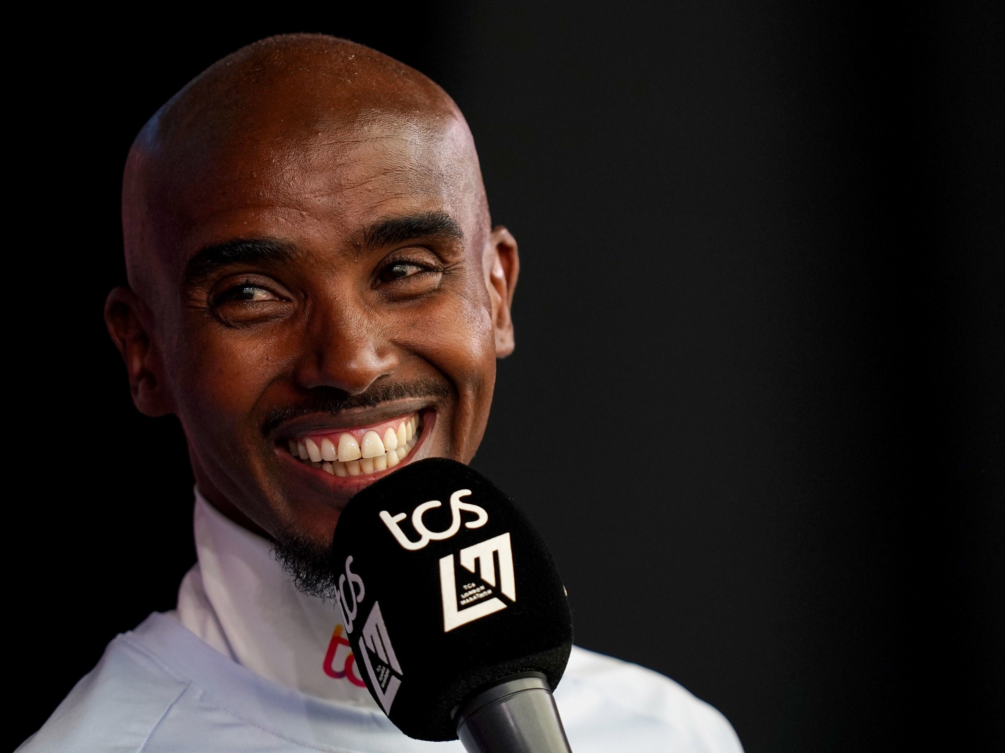 Sir Mo Farah, CBE during a press conference in London ahead of the TCS London Marathon 2023 on Sunday