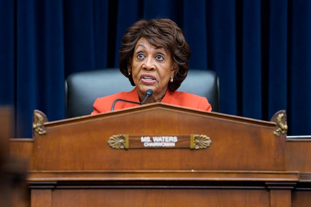 <p>The man who threatened to kill Representative Maxine Waters, pictured, was sentenced to 33 months in federal prison with a hate crime enhancement </p>