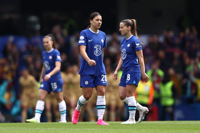 <p>Chelsea and Sam Kerr had few chances to equalise in the second half at Stamford Bridge </p>