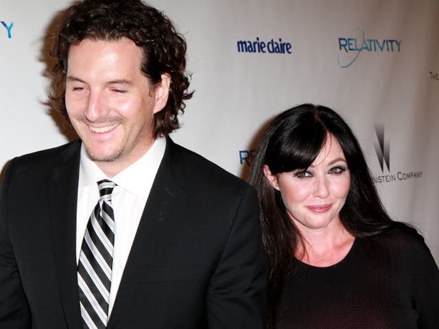 <p>Shannen Doherty and Kurt Iswarienko photographed together in 2011 </p>