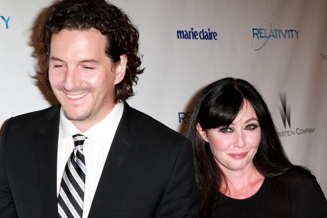<p>Shannen Doherty and Kurt Iswarienko photographed together in 2011 </p>
