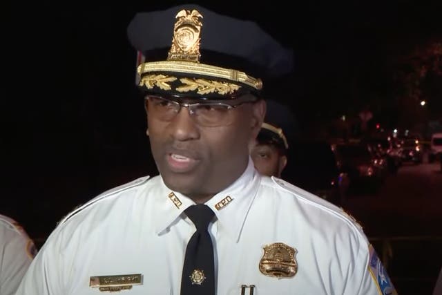 <p>Metropolitan Police Department Assistant Chief Andre Wright holds a press conference on a shooting in Washington DC</p>