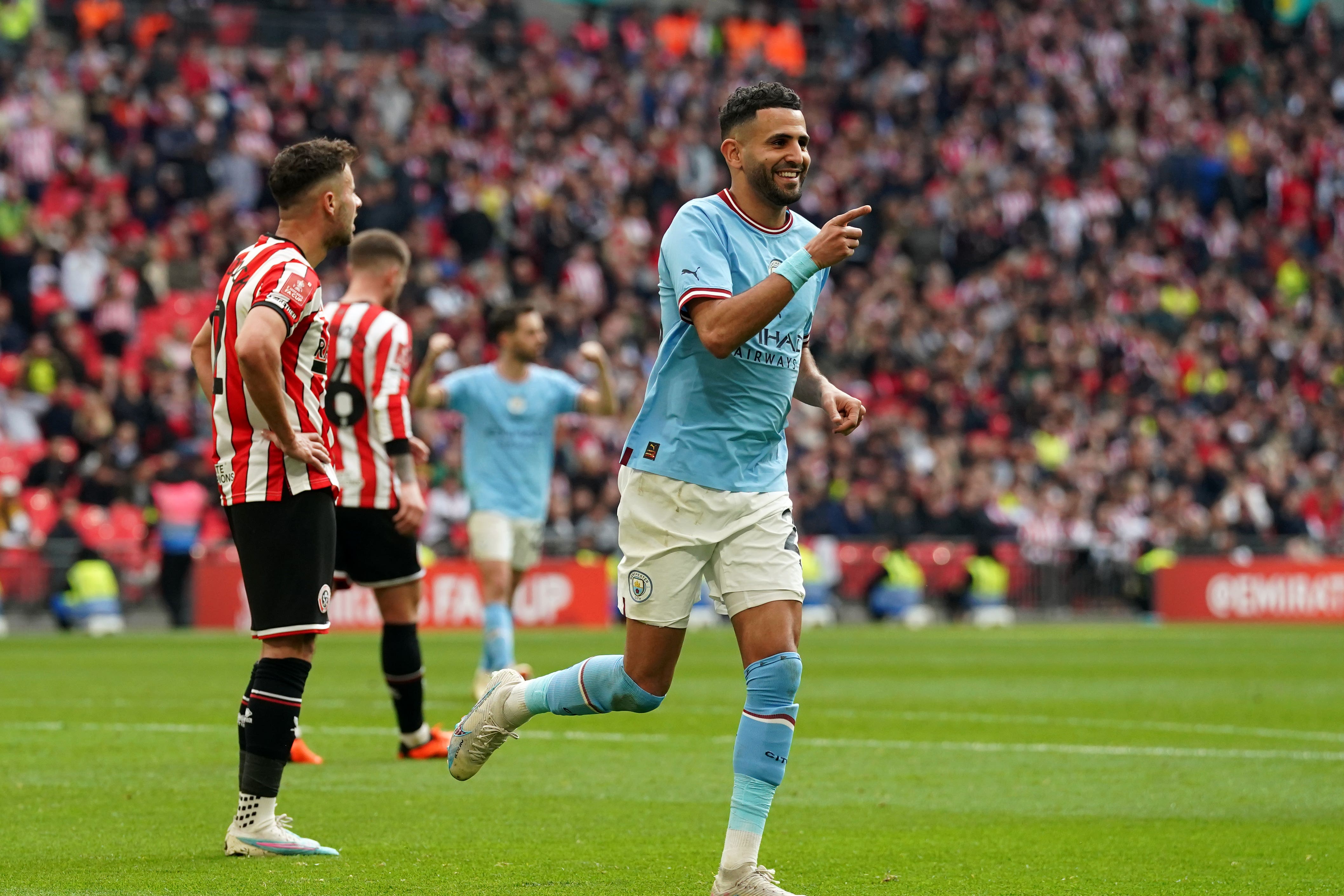 Riyad Mahrez treble cuts down Blades and takes Manchester City to FA Cup final The Independent