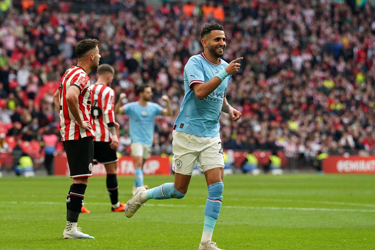 Riyad Mahrez treble cuts down Blades and takes Manchester City to FA Cup final