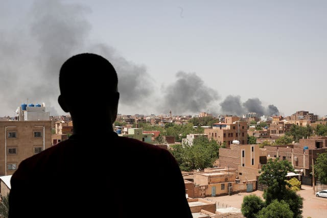 <p>Smoke is seen in Khartoum, Sudan, Saturday after the ceasefire between the Sudanese Army and Rapid Support Forces failed (AP Photo/Marwan Ali)</p>