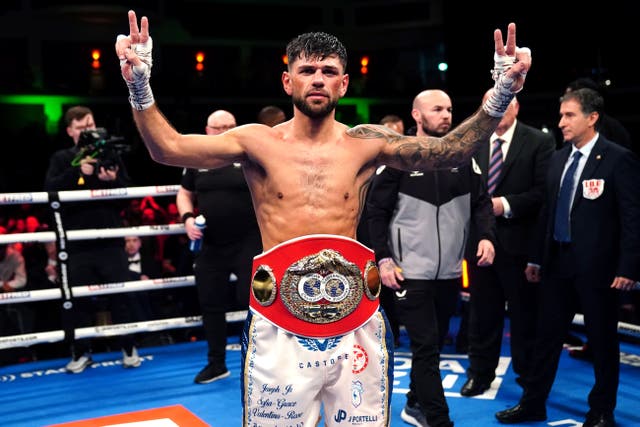 Joe Cordina regained the IBF super-featherweight title with a thrilling split decision win over Shavkat Rakhimov at the Cardiff International Arena (David Davies/PA)