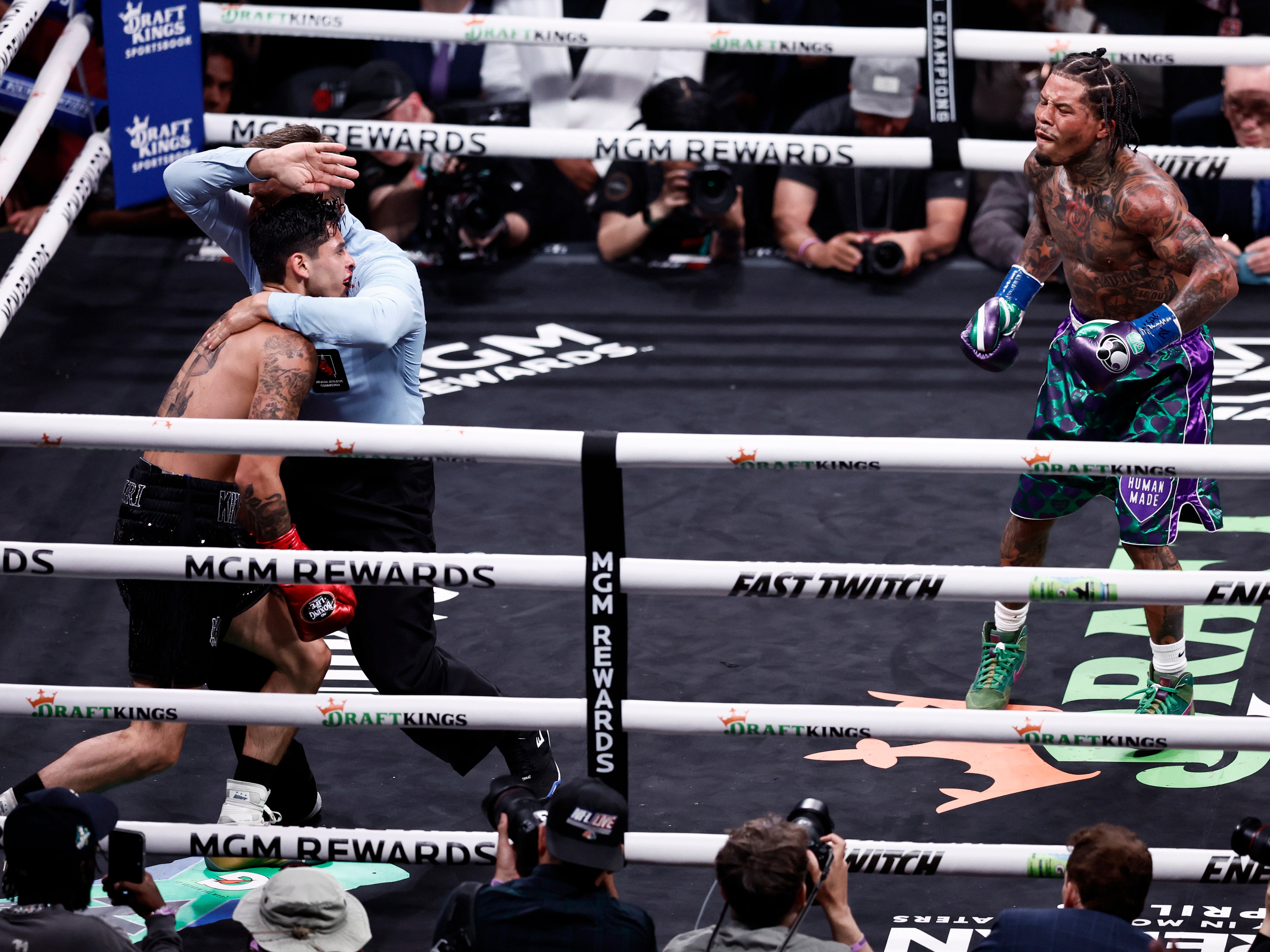 Garcia (left) was dropped twice by Gervonta Davis en route to his first loss