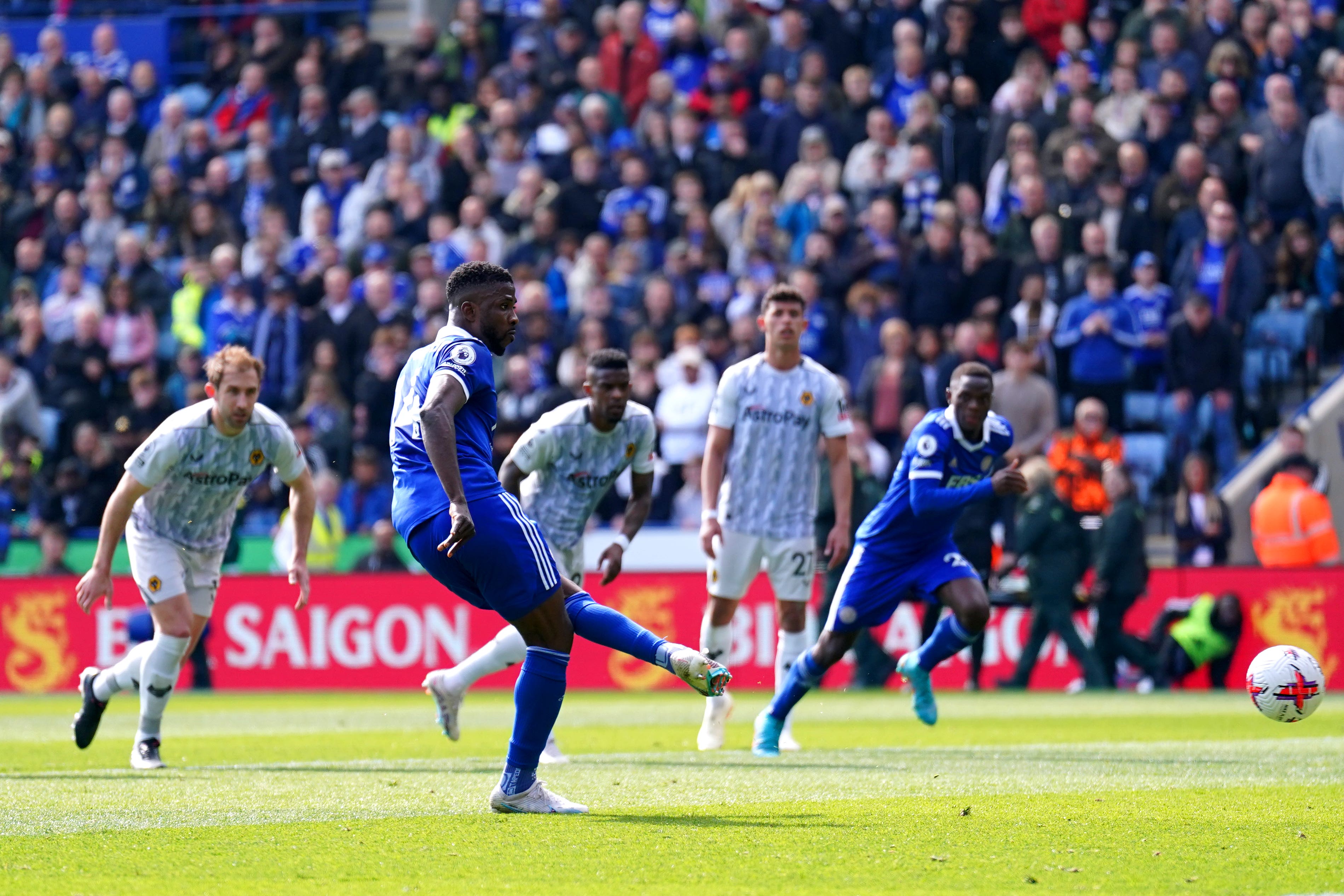 Kelechi Iheanacho scored Leicester’s equaliser on Saturday (Tim Goode/PA)