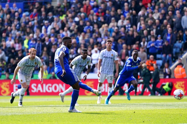 Kelechi Iheanacho scored Leicester’s equaliser on Saturday (Tim Goode/PA)