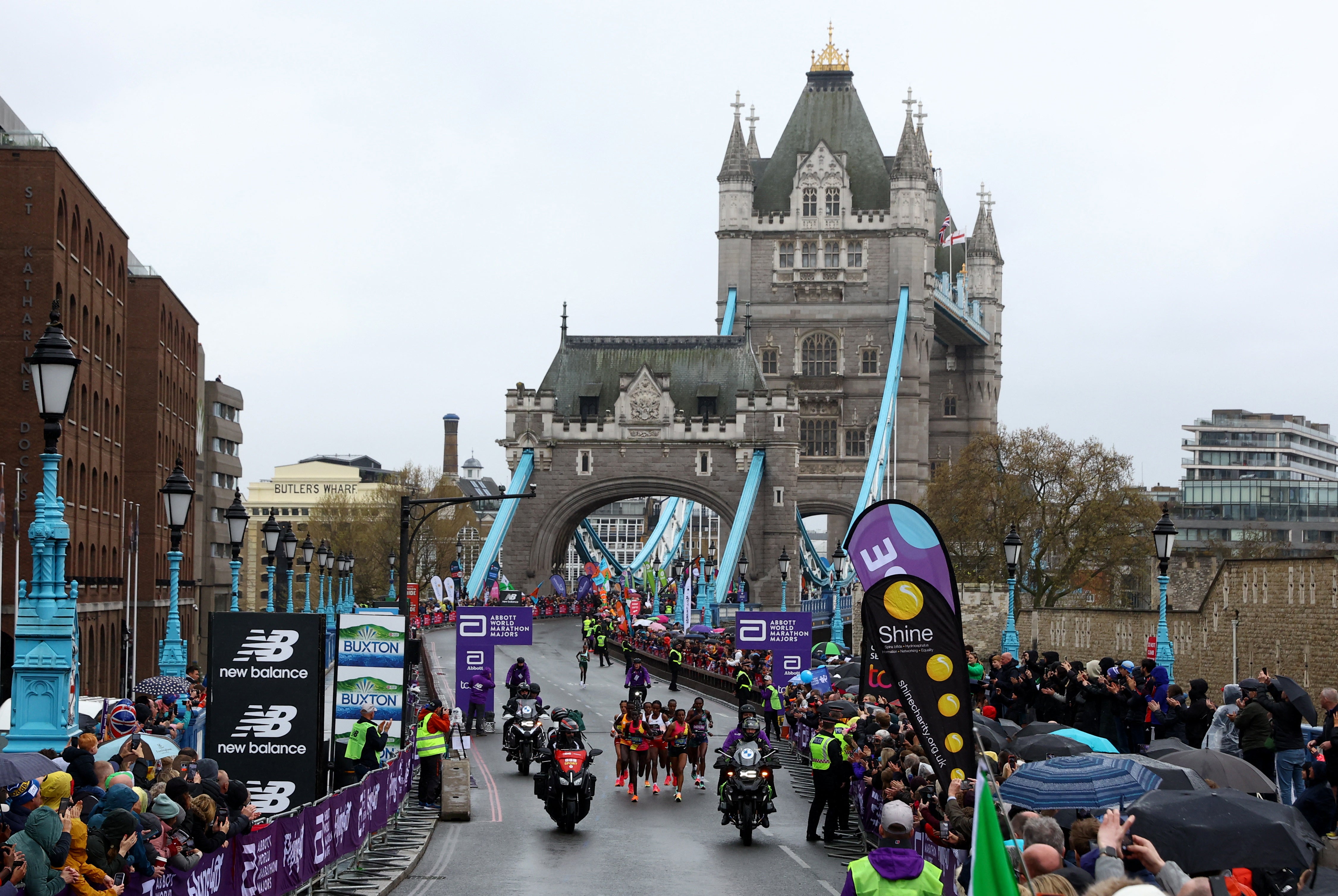 The course takes runners across Tower Bridge in central London