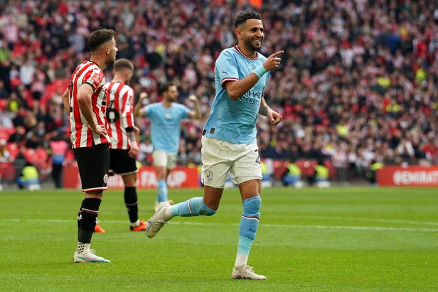 Riyad Mahrez scored a hat-trick to send Manchester City into the FA Cup final (Nick Potts/PA)