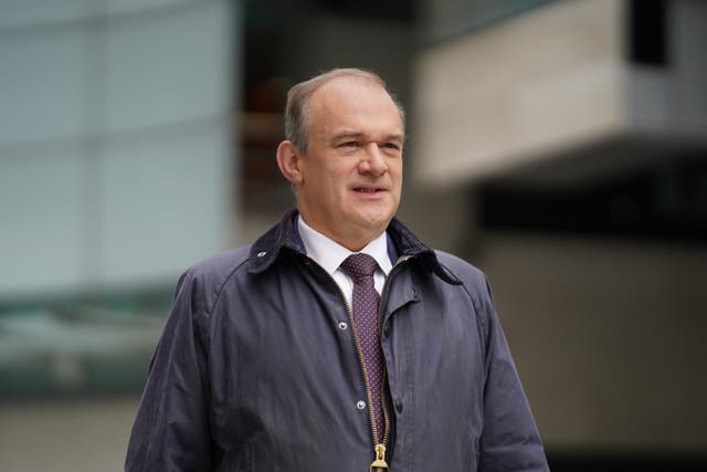 Sir Ed Davey was asked if the Lib Dems would consider entering a coalition if Labour fell short of an outright majority next year (Stefan Rousseau/PA)