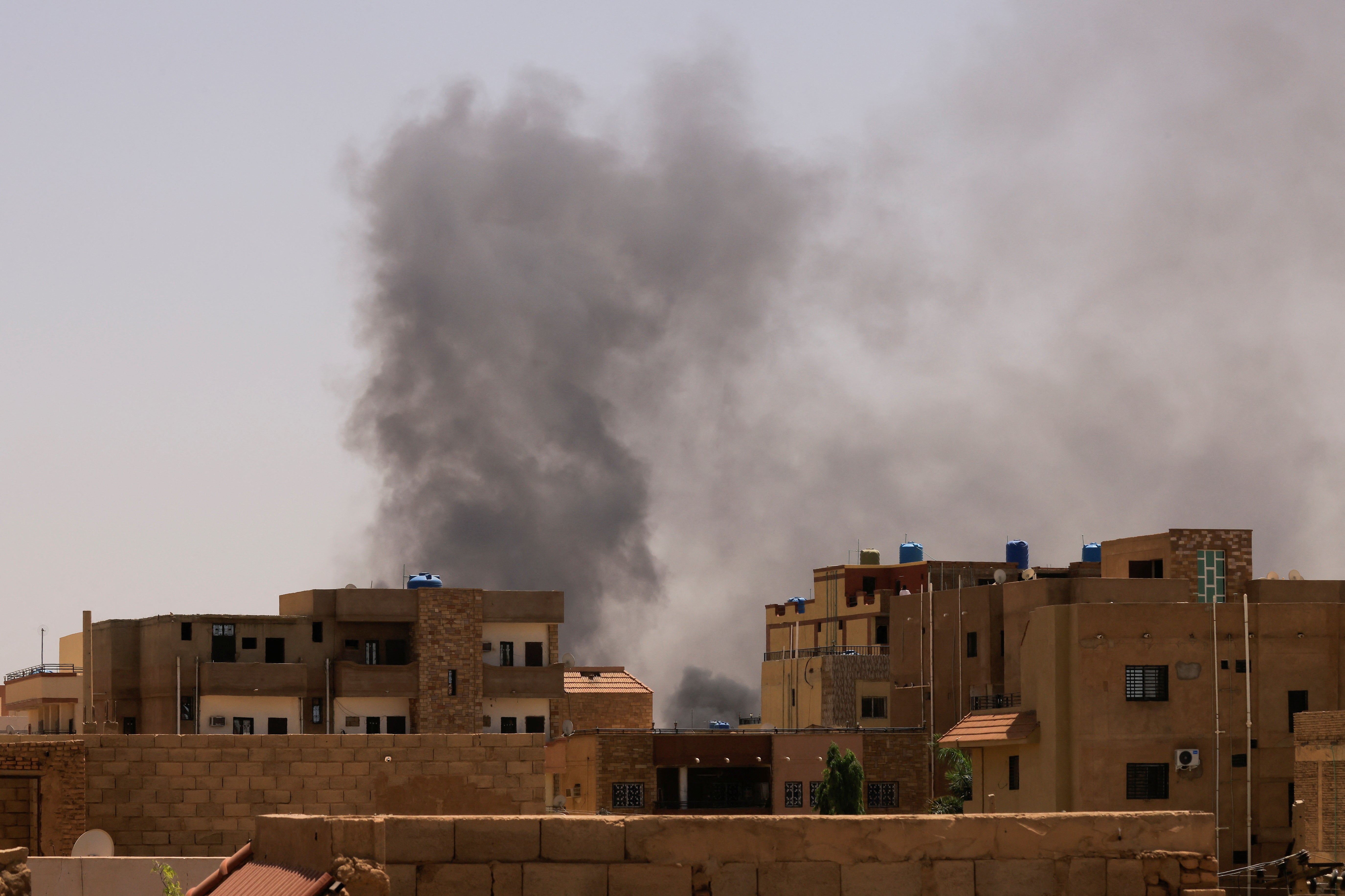 Smoke is seen rise from buildings during clashes between the paramilitary Rapid Support Forces and the army in Khartoum