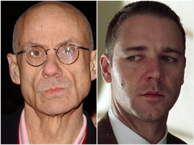 <p>James Ellroy and Russell Crowe in ‘LA Confidential’</p>
