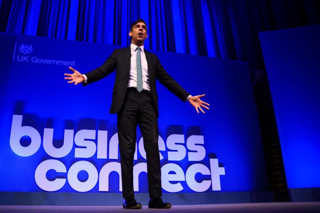 Prime Minister Rishi Sunak during the Business Connect event in North London (Daniel Leal/PA)