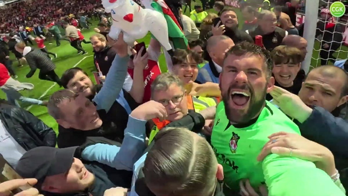 POV: You’re Ben Foster celebrating the moment Wrexham secure promotion