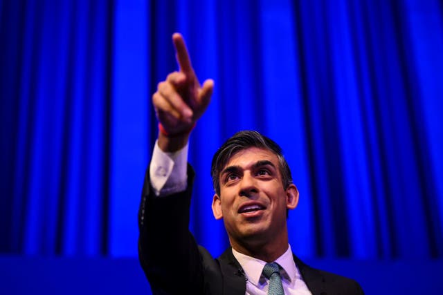 Prime Minister Rishi Sunak during a Business Connect event in North London to increase opportunities for the private sector to boost economic growth (Daniel Leal/PA)